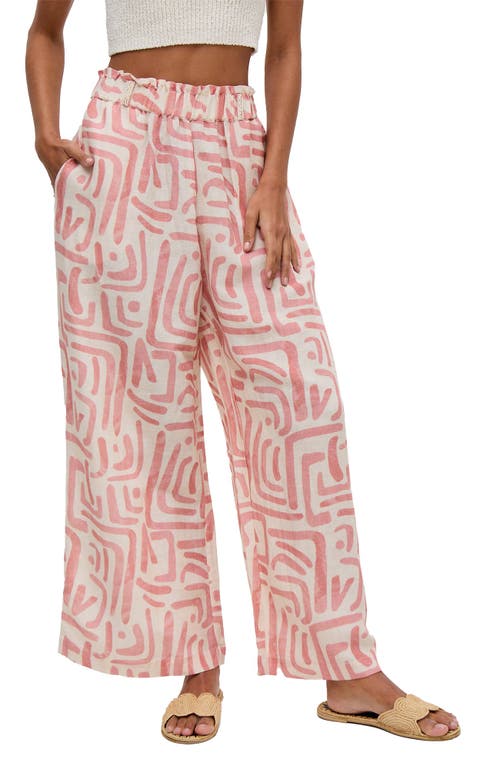 Raffya Pop Front Tie Warhol Print Pants In Pink