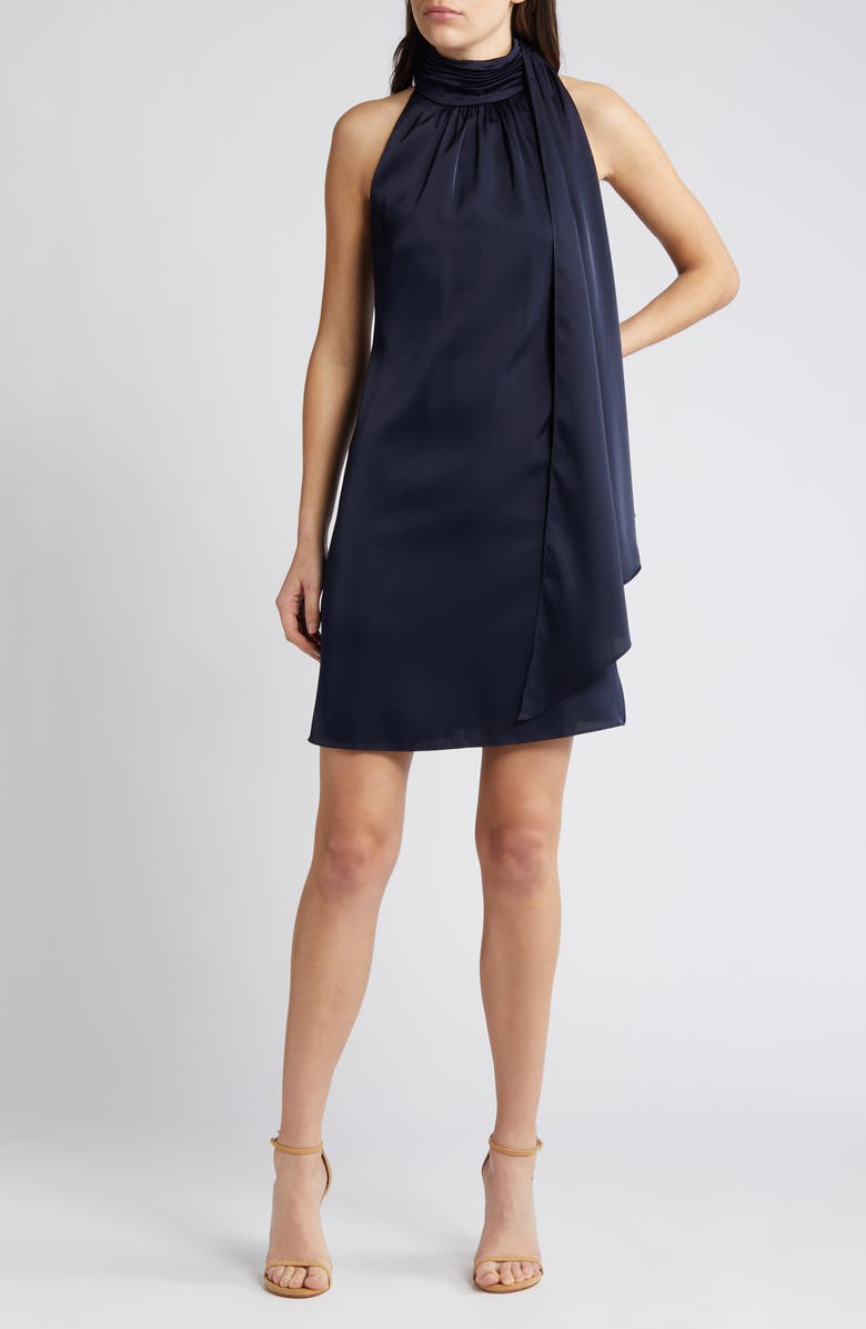 Vince Camuto Mock Neck Cocktail Dress, Main, color,