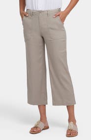 NYDJ Wide Leg Crop Linen Blend Pants