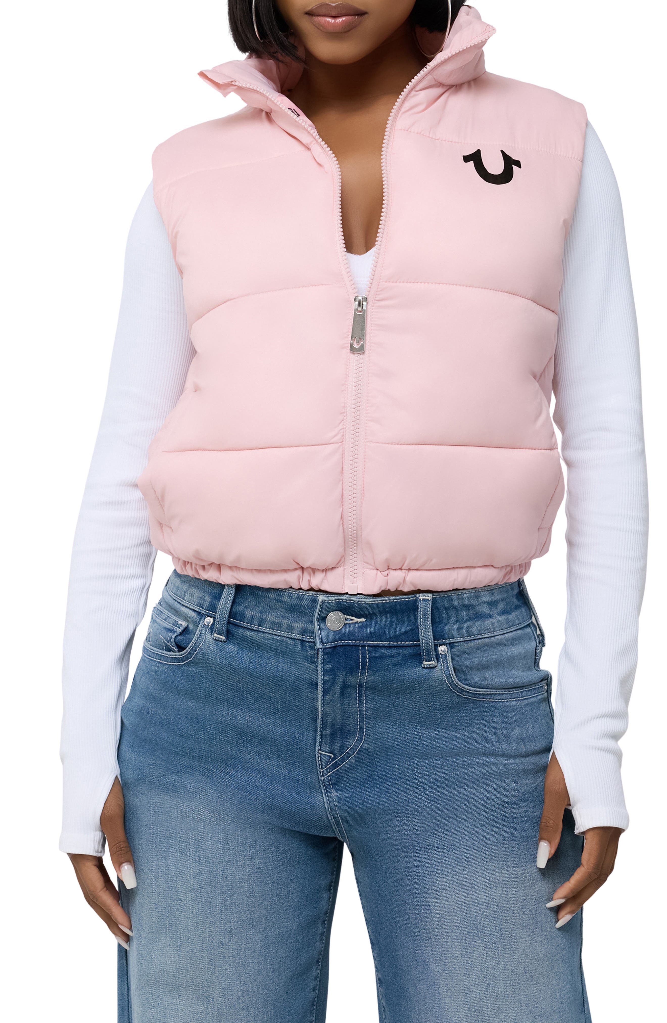 Logo Cropped Puffer Vest