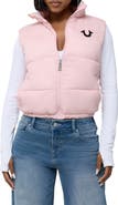 True Religion Logo Cropped Puffer Vest