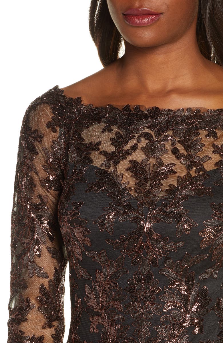 Tadashi Shoji Sequin Lace Cocktail Dress, Alternate, color, 