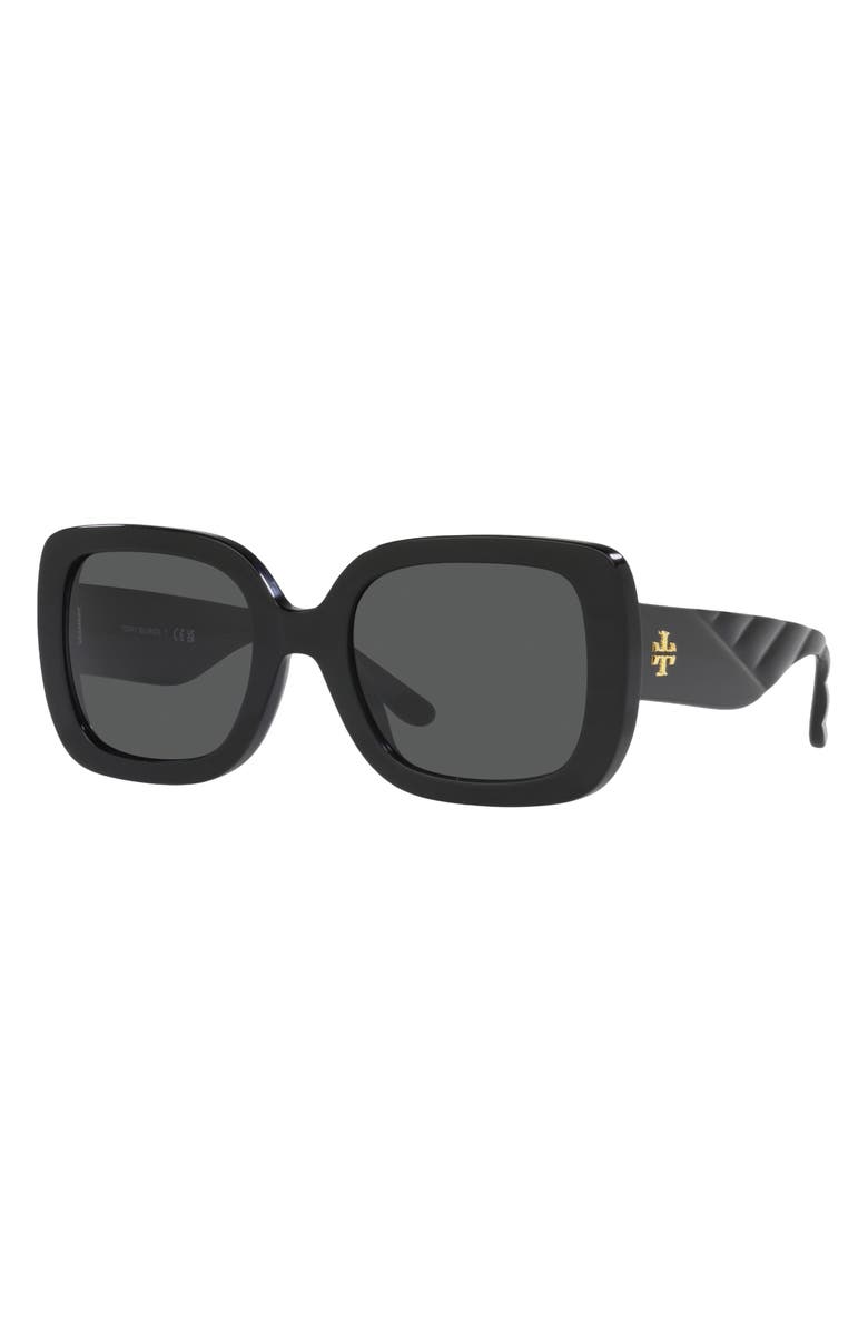 Tory Burch 54mm Butterfly Sunglasses, Alternate, color, Black
