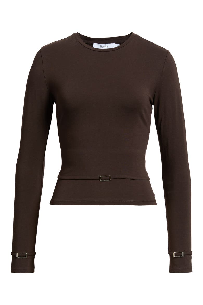 Cierre Long Sleeve T-Shirt, Alternate, color, CHOCOLAT
