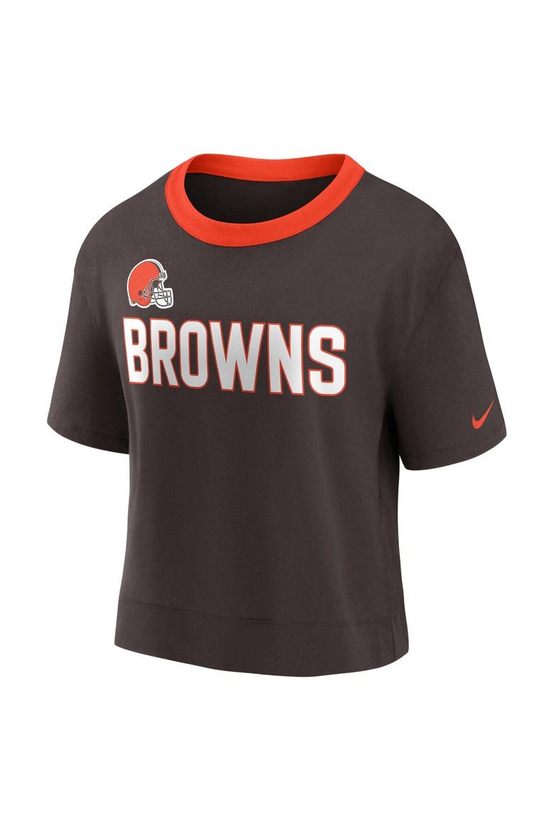 Women's Nike Brown Cleveland Browns High Hip Fashion Cropped Top, Alternate, color, Brown