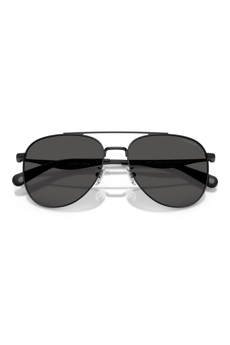 58mm Pilot Sunglasses, Alternate, color, SATIN BLACK / GREY SOLID