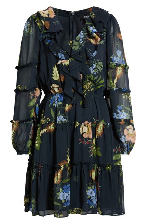Floral Print Long Sleeve Dress