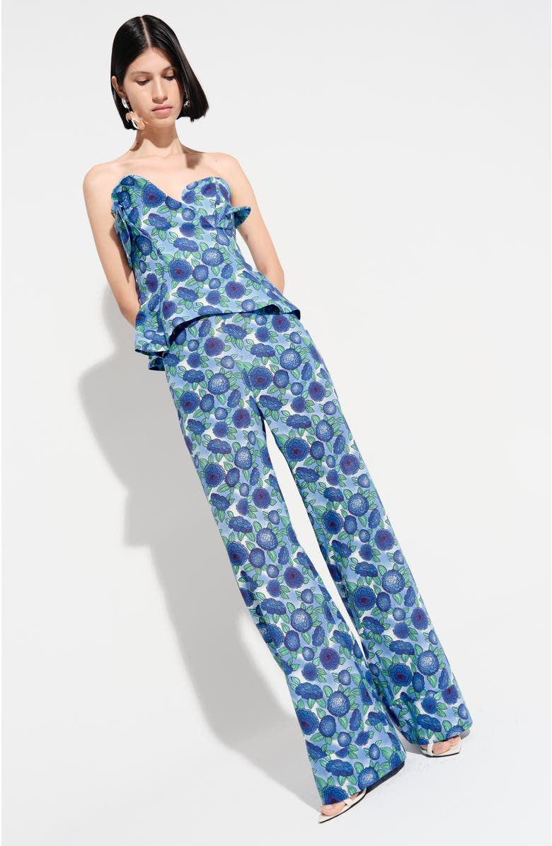 De Loreta Pacaya Strapless Sweetheart Neckline Bustier Cotton Top, Alternate, color, Santos Print