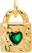 BY ADINA EDEN Emerald Green Heart Lock Charm