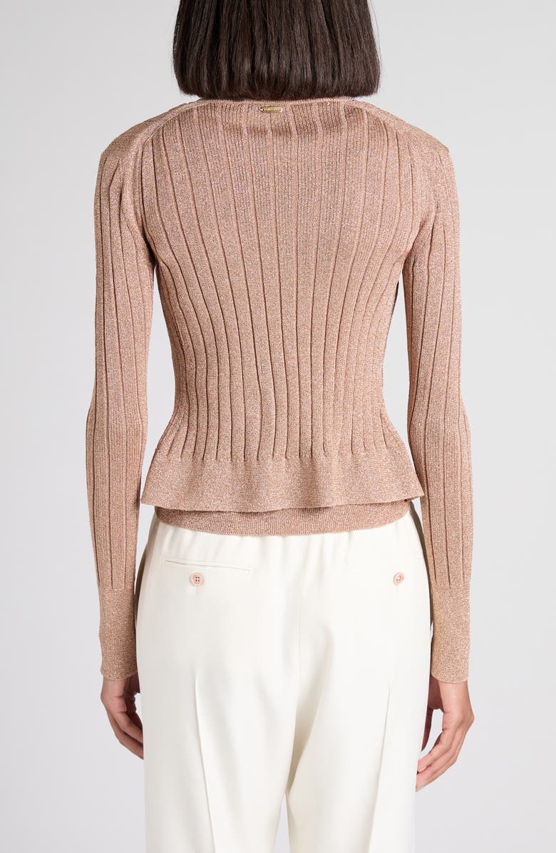 TOM FORD Metallic Rib Cardigan, Alternate, color, Jb212 Beige Pink