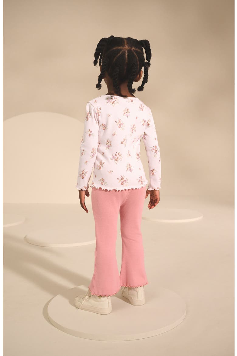 Kids' Ditsy Rib Long Sleeve Top, Alternate, color, PINK