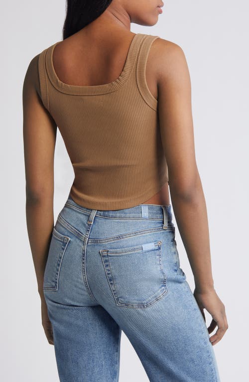 Shop Madewell The Tailored Sleekhold Crop Tank In Rustic Wood