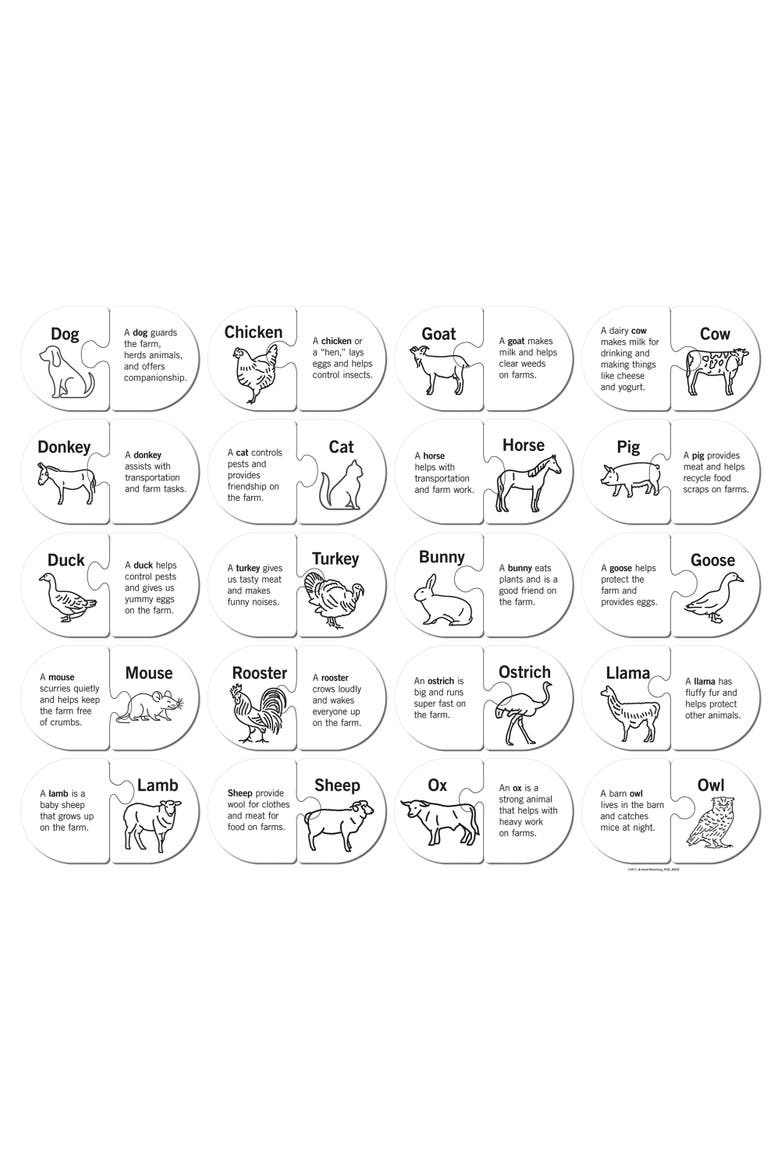 Heads & Tails Farm Matching Puzzles, Alternate, color, Multicolor
