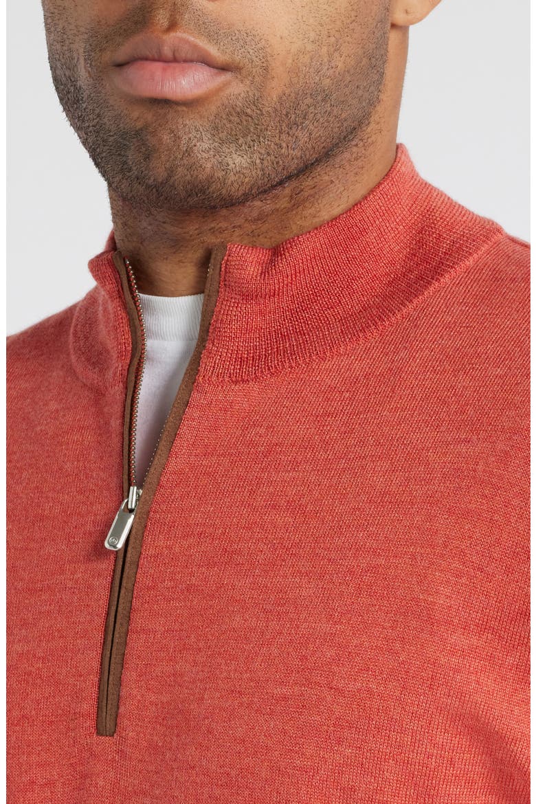 Autumn Crest Wool Blend Quarter Zip Sweater, Alternate, color, BURNT ORANGE