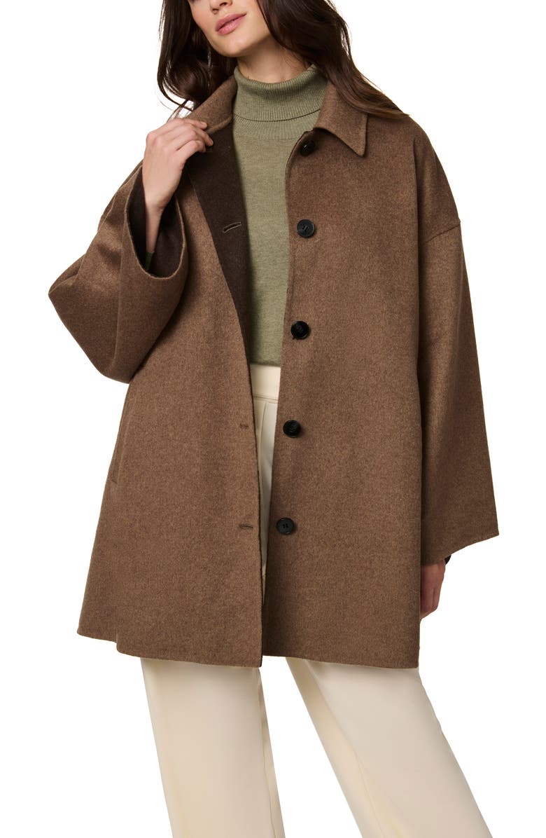 Bernardo Double Face Car Coat, Alternate, color, Pine Bark