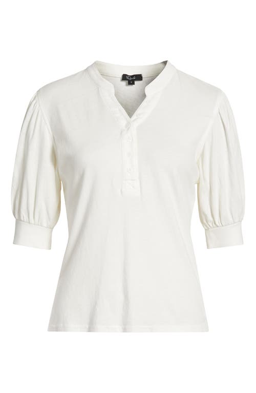 Rails Jewel Puff Sleeve Top In White Rib