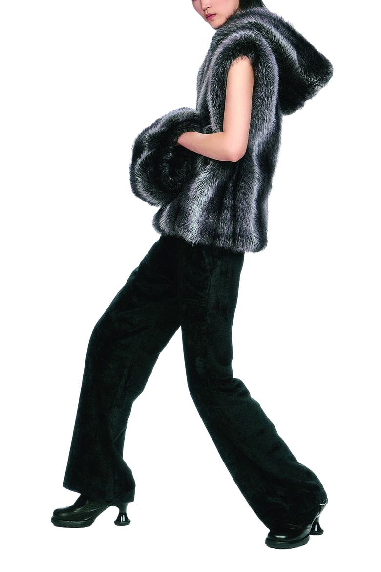 Faux Silver Fox Muff, Alternate, color, Silver