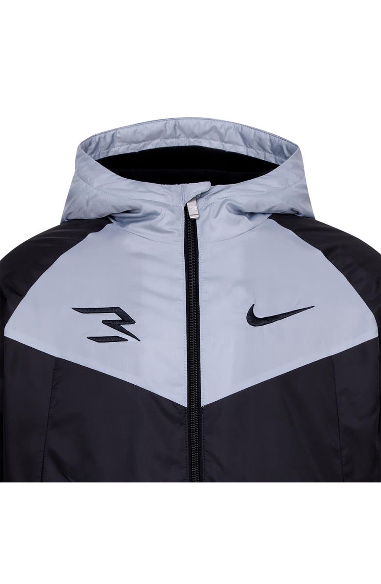 3 Brand Kids' Fleece Lined Windrunner Jacket, Alternate, color, Black/ Black