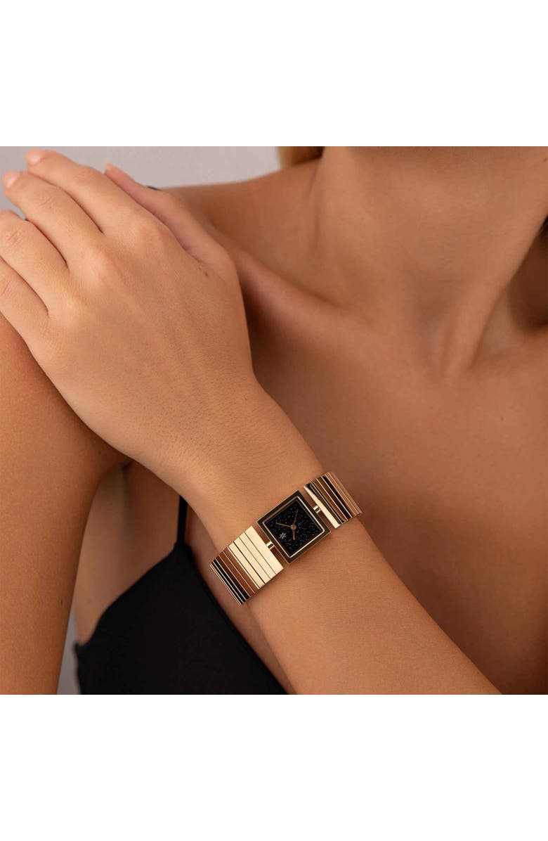 VANNA Linea Gemstone Watch, Alternate, color, Black Sandstone-Gold