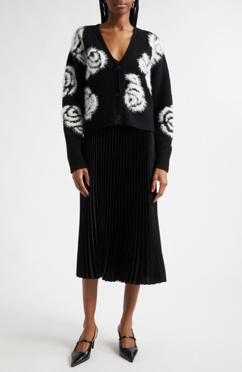 Aerin Abstract Floral Long Sleeve Sweater Dress