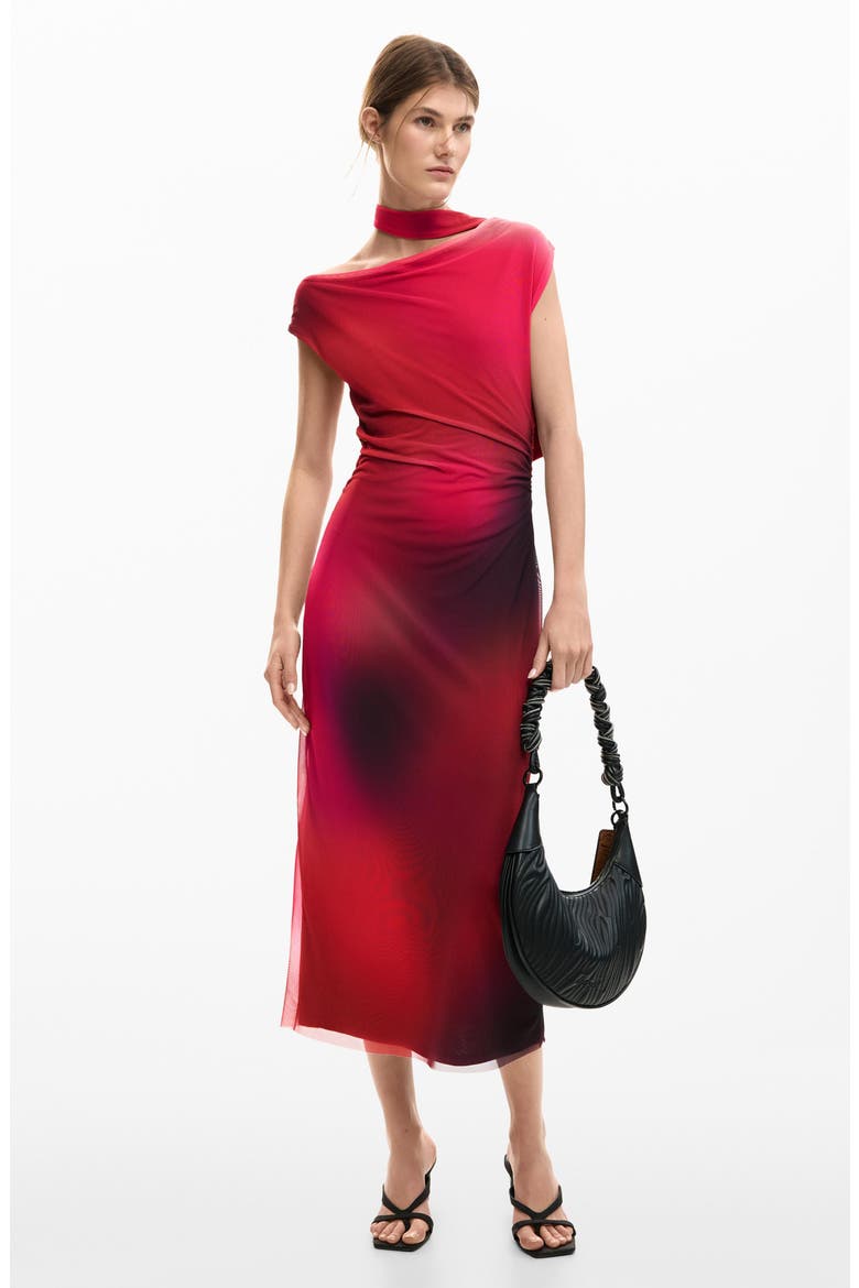 Asymmetric Sleeveless Dress, Alternate, color, PINK