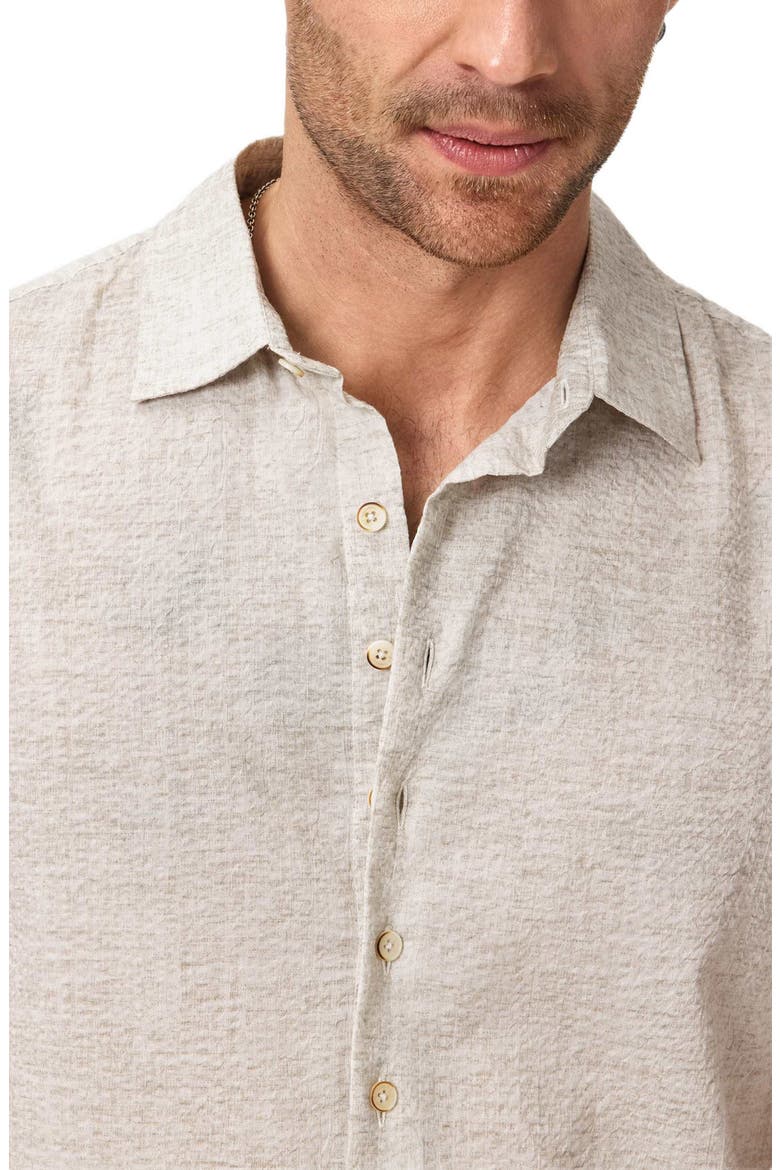 Malon Mélange Short Sleeve Cotton Seersucker Button-Up Shirt, Alternate, color, IVORY