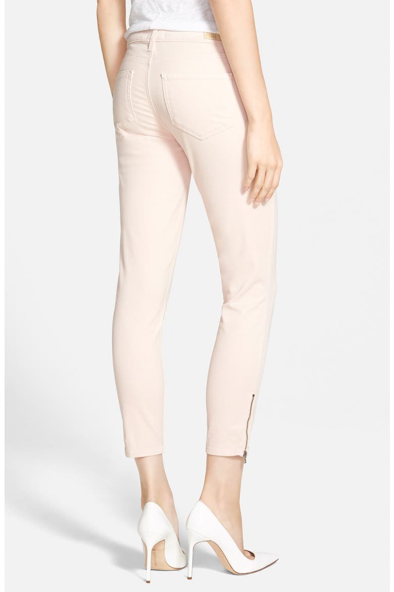Denim 'Jane' Exposed Zipper Crop Jeans, Alternate, color, TRUE BLUSH