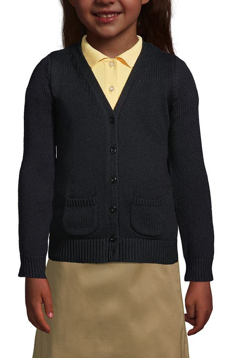 School Uniform Girls Cotton Modal Button Front Cardigan Sweater
