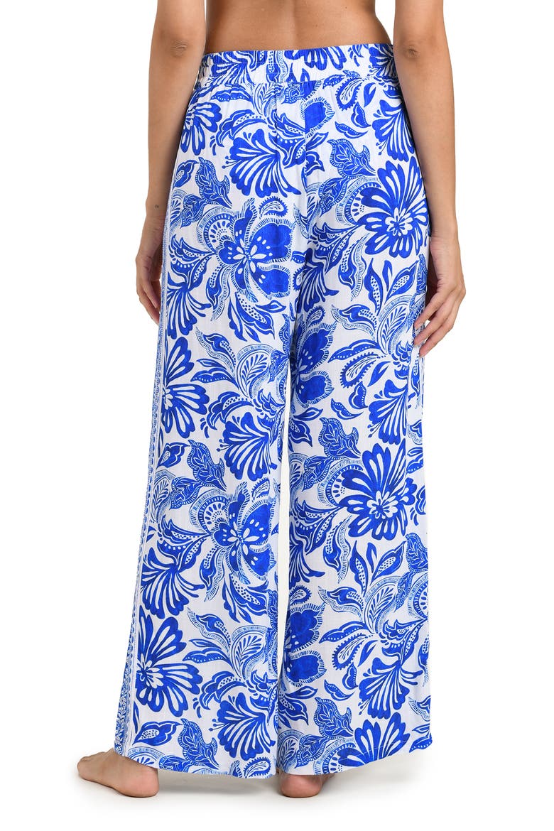 Botanical Brocade Wide Leg Cover-Up Pants, Alternate, color, LAPIS