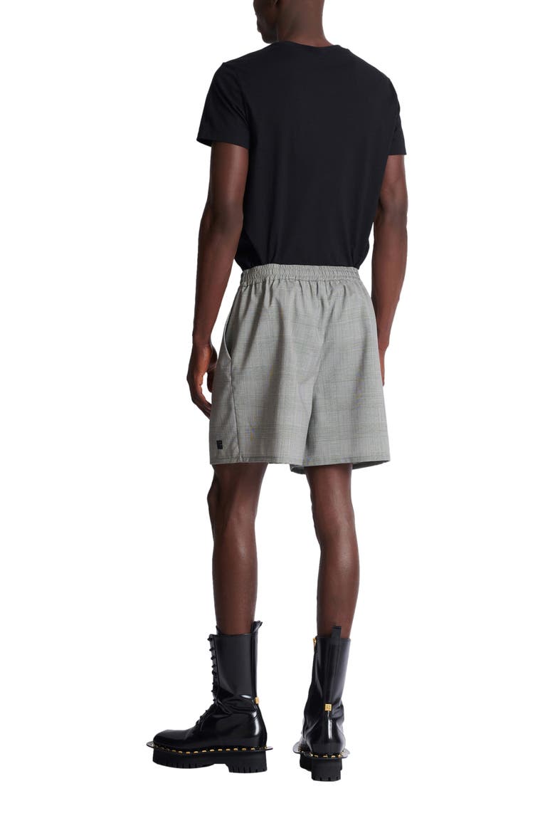 Relaxed shorts in Prince of Wales satin, Alternate, color, black