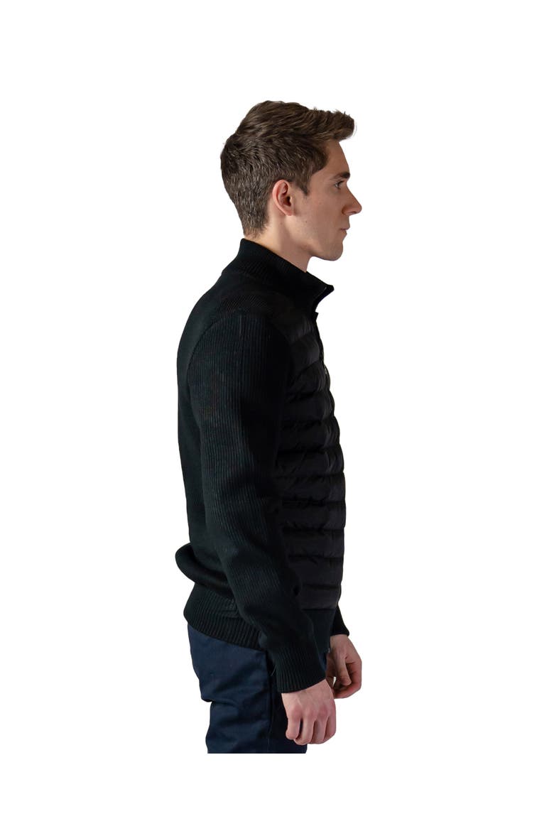 Men's Hybrid Knit Jacket, Alternate, color, MATTE BLACK