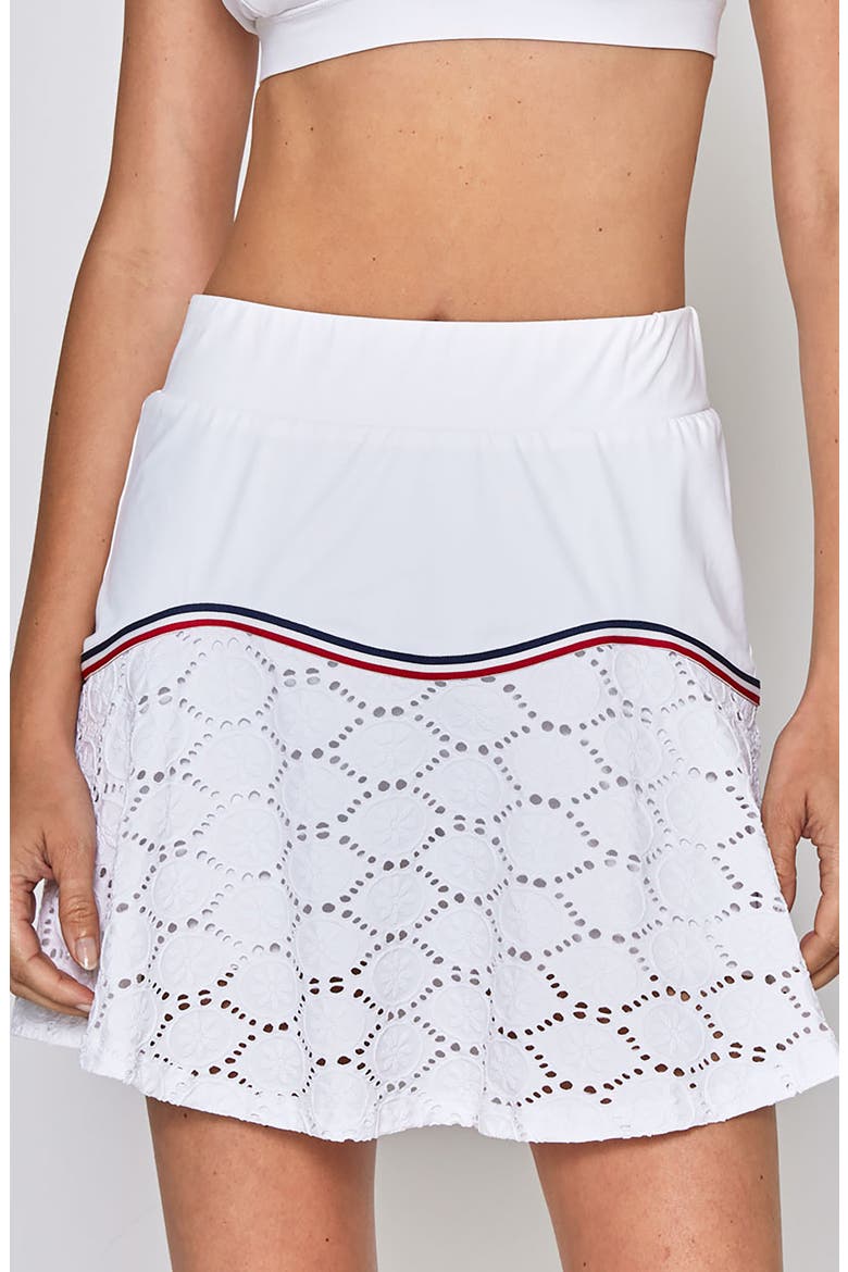 FLORAL TEAM SKORT, Main, color, WHITE W RED, WHITE, NAVY TRIM