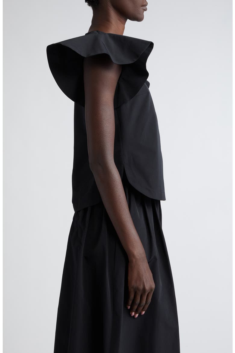 Flutter Sleeve Taffeta Top, Alternate, color, BLACK