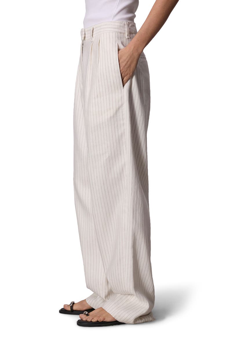 rag & bone Newman Pleated Cotton & Linen Wide Leg Pants, Alternate, color,