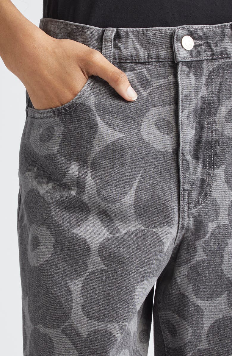 Marimekko Maridenim Unikko Barrel Leg Jeans, Alternate, color, Light Grey