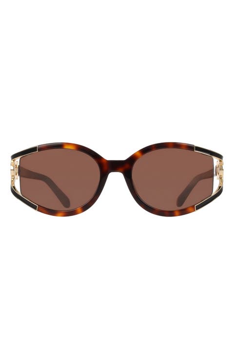 56mm Oval Sunglasses