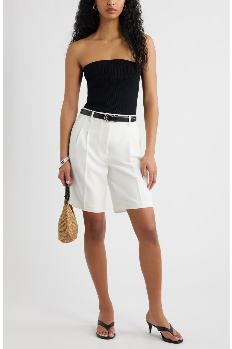 The Icon High Rise Bermuda Shorts, Alternate, color, IVORY