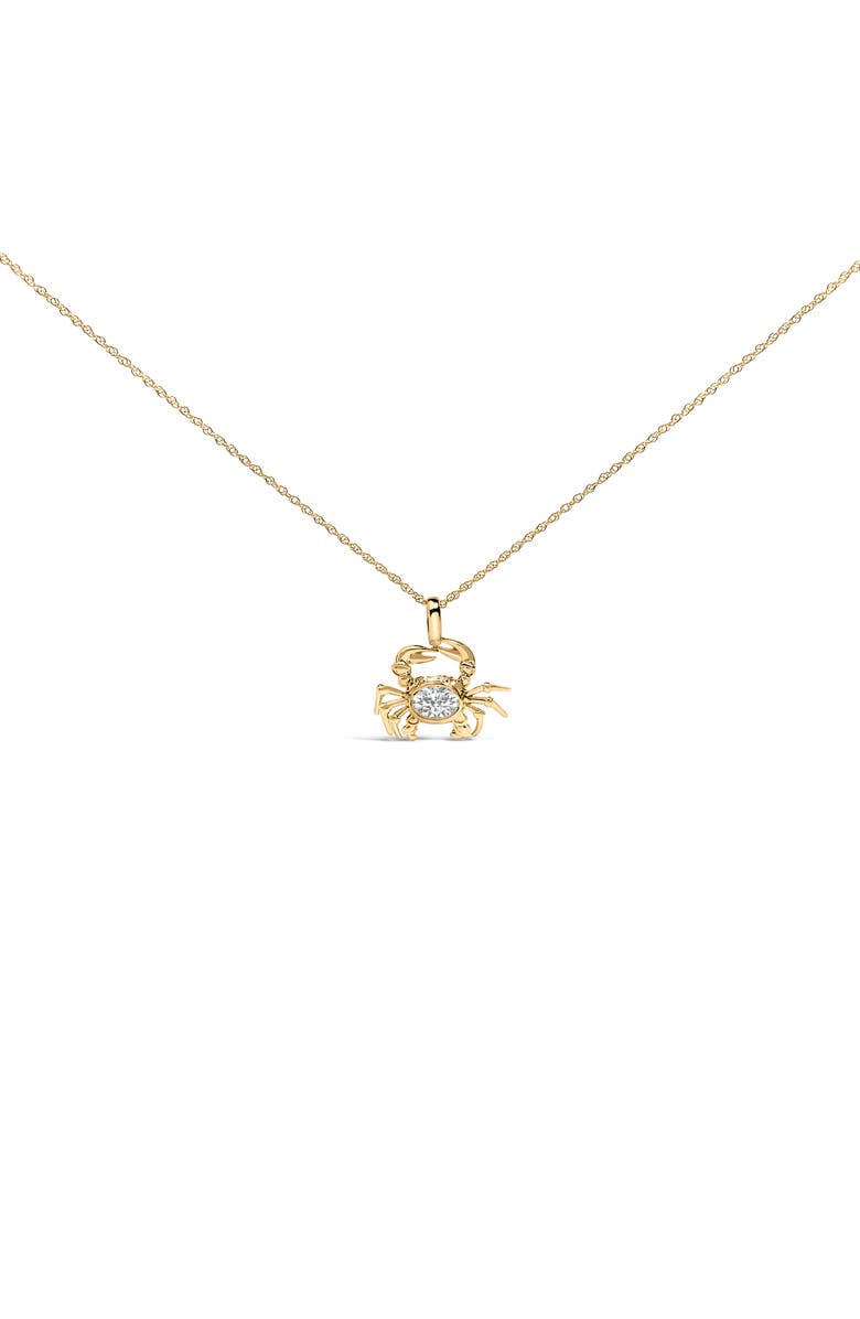 Haus of Brilliance 14K Yellow Gold 1/5 Cttw Lab Grown Diamond Crab Pendant Necklace, Main, color, Yellow Gold