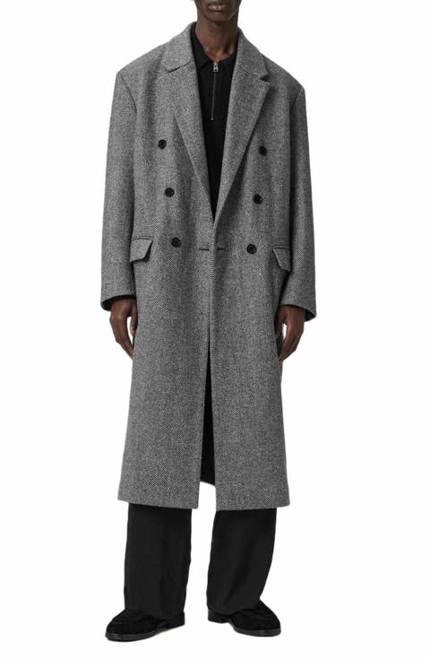 Ezra Oversize Wool Herringbone Topcoat