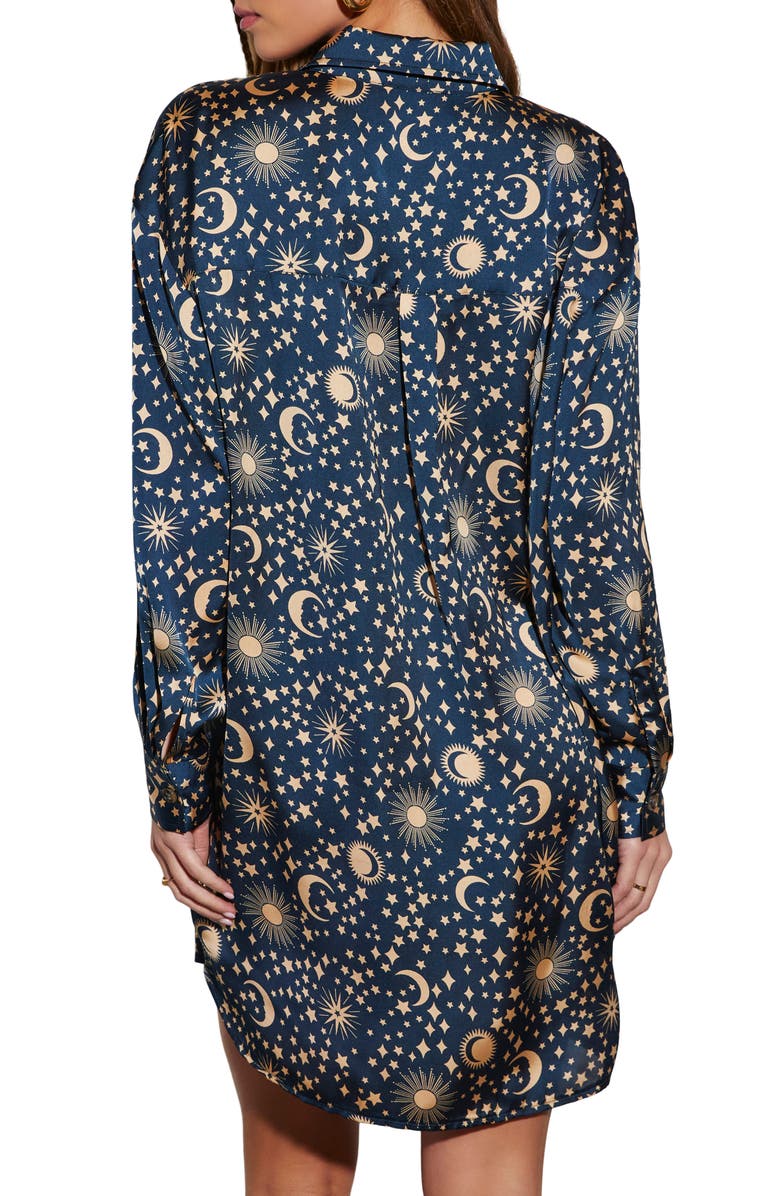 VICI Collection Supernova Print Long Sleeve Shirtdress, Alternate, color, 