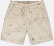 Deux par Deux Elastic Waist Safari Print Poplin Shorts