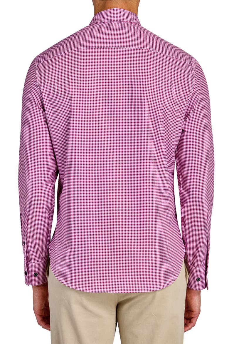 Slim Fit Gingham 4-Way Sport Shirt, Alternate, color, RED