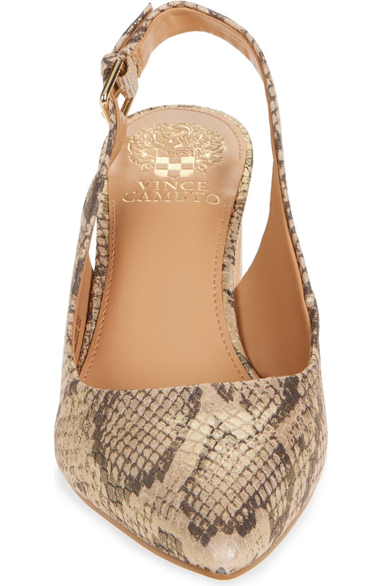 Vince Camuto Hamden Pointed Toe Slingback Pump, Alternate, color, Natural Gold Snake
