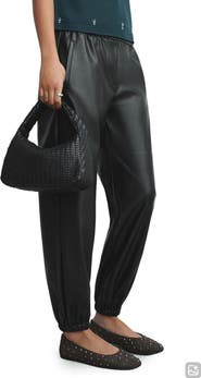 MANGO TEEN Faux Leather Jogger Pants