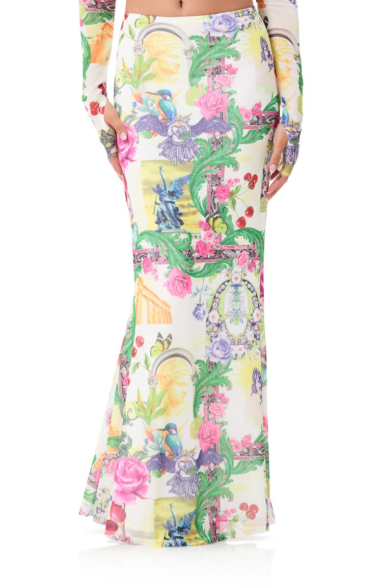 AFRM Tegan Print Maxi Skirt, Main, color,