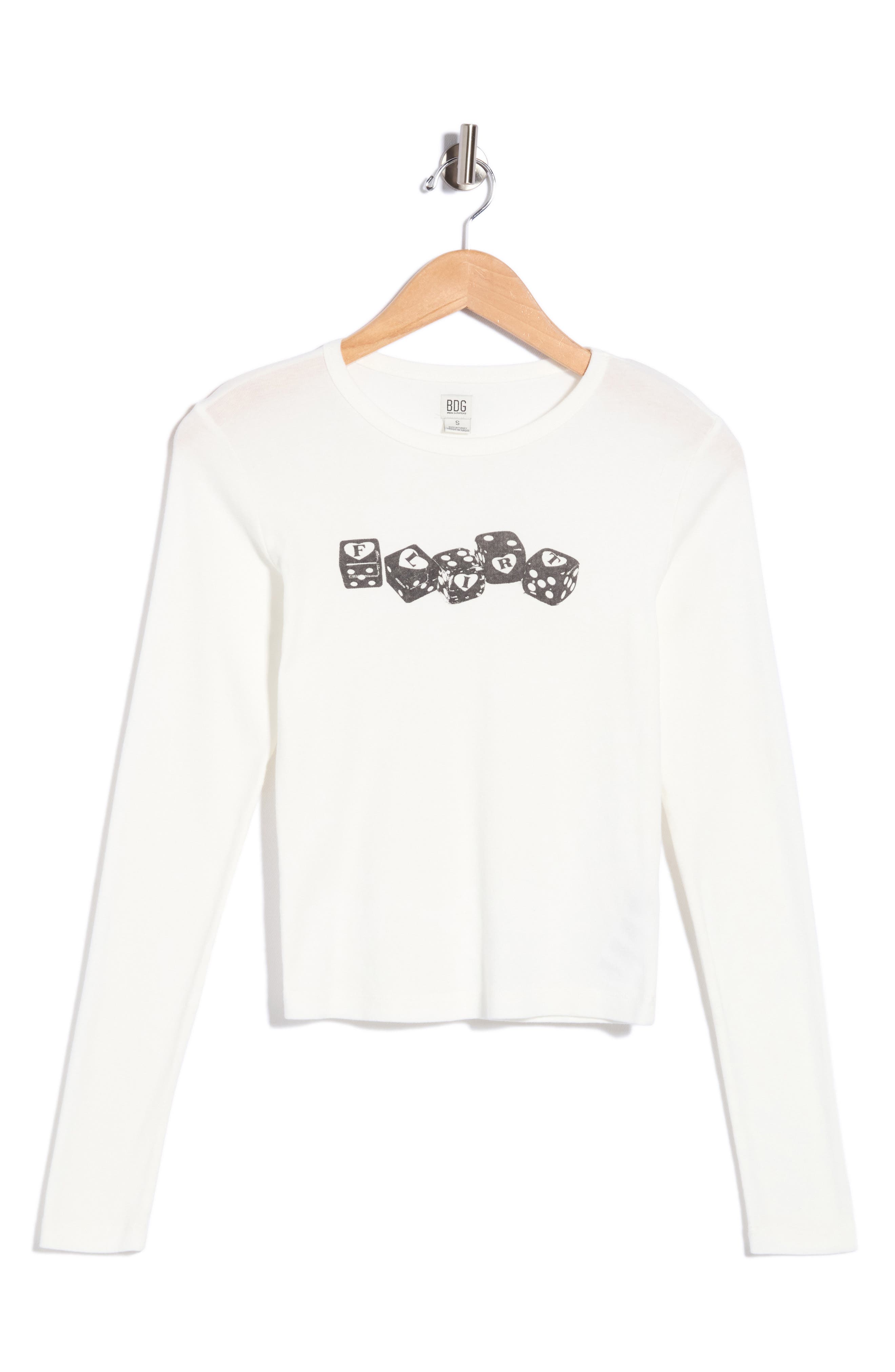 Flirt Dice Long Sleeve Crop T-Shirt