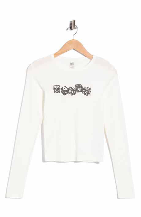Flirt Dice Long Sleeve Crop T-Shirt