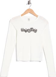 BDG Urban Outfitters Flirt Dice Long Sleeve Crop T-Shirt