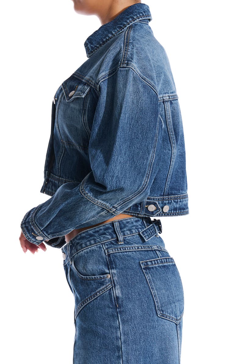 Naked Wardrobe Crop Denim Jacket, Alternate, color, 