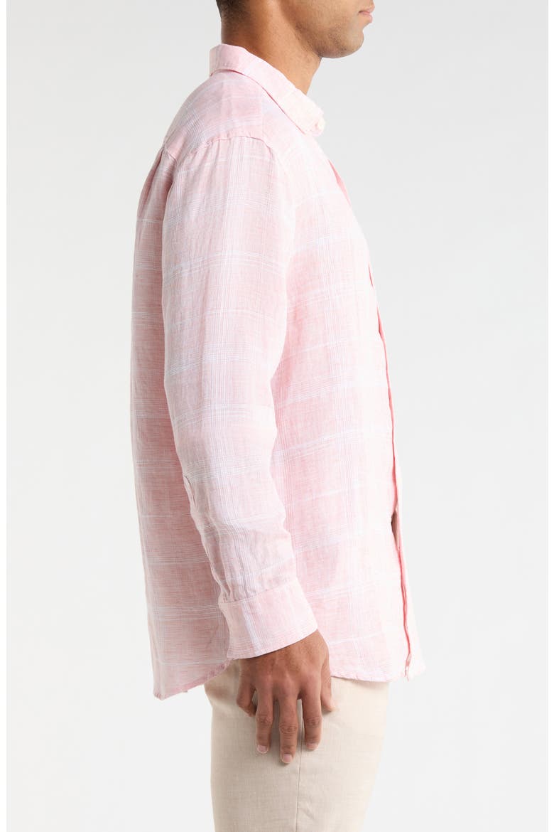 Paradiso Plaid Button-Up Shirt, Alternate, color, PASSION PEACH